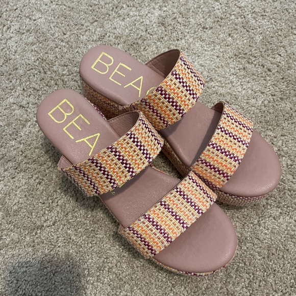 BEA Women's Pink and Yellow Sandals - Picture 1 of 5